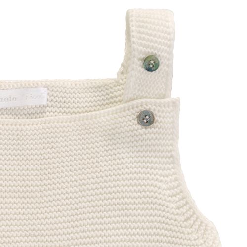 Romper de Bebê Feminino em Tricot com Punho - OFF WHITE