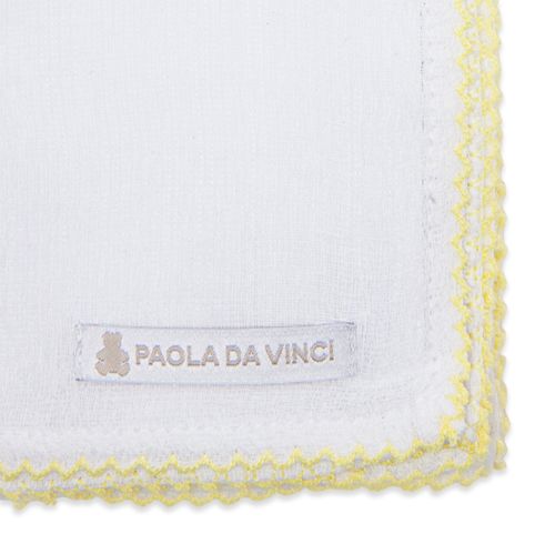 Conjunto Toalha Fralda bordado picueta - BRANCO/AMARELO