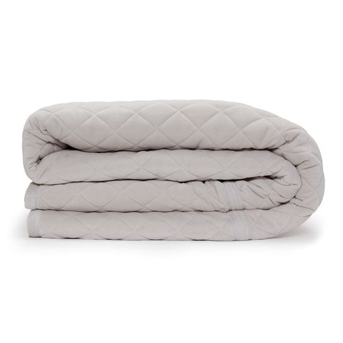 Colcha Casal Plush Matelada Losango - CINZA
