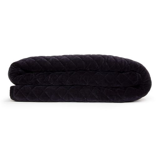 Colcha Casal Plush Matelada Losango - PRETO