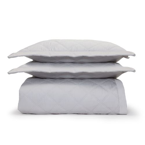Colcha de Casal Matelassê 300 Fios Treccia - PRATA