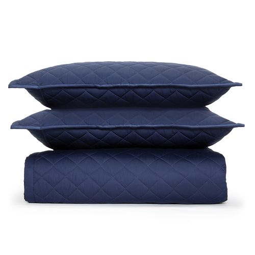 Colcha de Casal Matelassê Losango - AZUL MARINHO