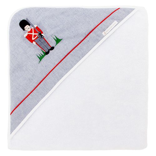 Toalha de Banho Com Capuz Soldadinho - BRANCO/BRANCO
