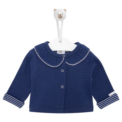 Macacão de Bebê Feminino Longo com Casaco - AZUL MARINHO
