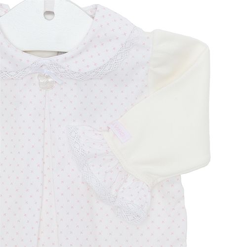 Macacão de Bebê Feminino Longo com Bata - OFF WHITE