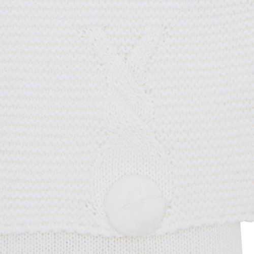 Saída de Maternidade Unissex Tricot com Manta Coelho Pompom - BRANCO