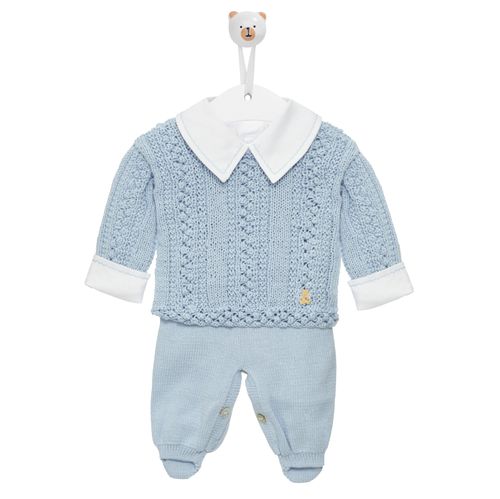 Saída de Maternidade Masculina Completa Tricot Adorabile - AZUL