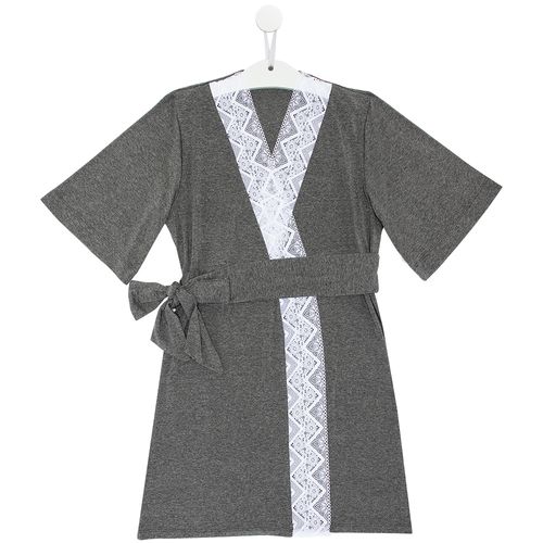 Robe de Maternidade Feminino com Renda - CINZA MESCLA
