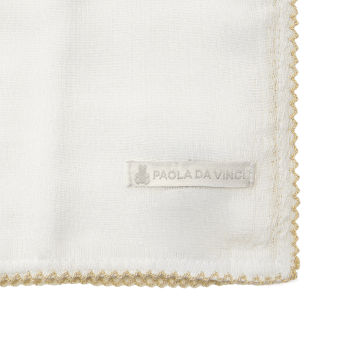 Conjunto de Fraldas de Ombro de Bebê Bordado Picueta - 3 Unidades - BCO/KAKI