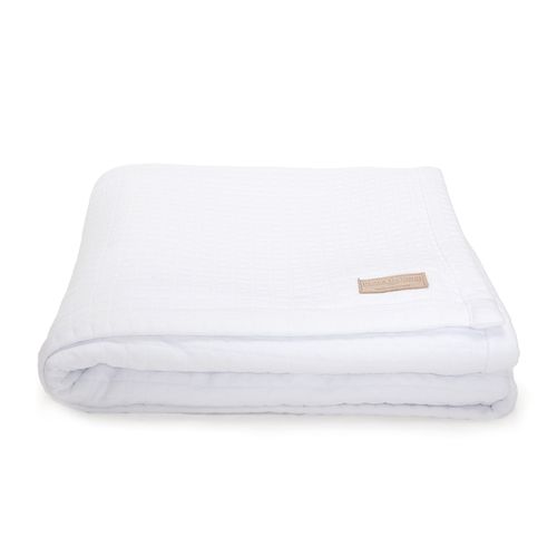 Colcha de Solteiro em Malha Quadrettato - BRANCO