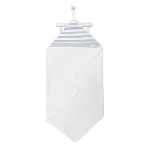 Toalha de Banho de Bebê com Capuz Listrada - AZUL