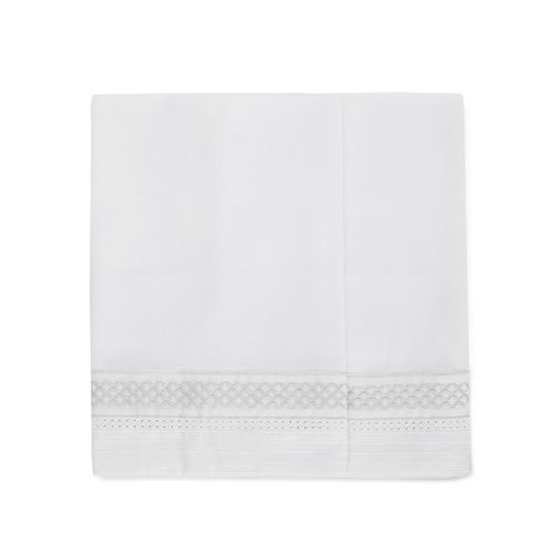 Conjunto Fralda Bordado Entremeio - CINZA/BCO