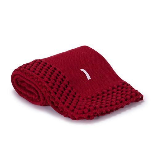 Manta para Saída de Maternidade Ponto Pipoca - VERMELHO