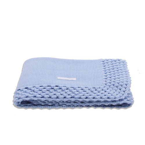 Manta para Saída de Maternidade Ponto Pipoca - AZUL