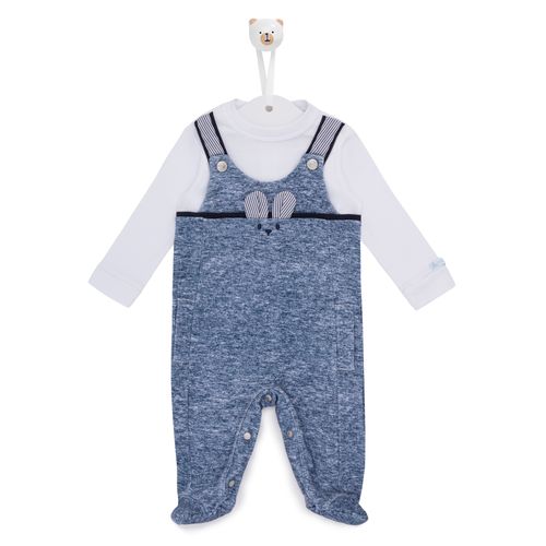 Macacão de Bebê Suspensório Bunny - AZUL
