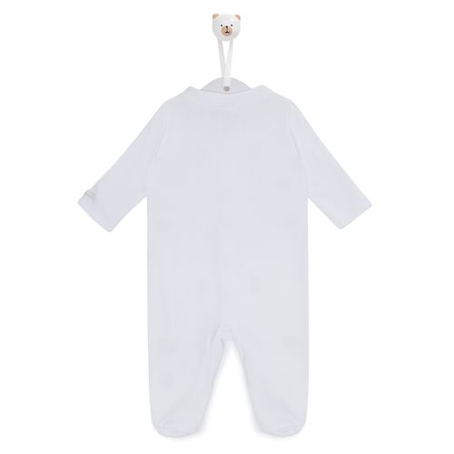 Macacão  Algodão Egípicio Urso Londres - BRANCO