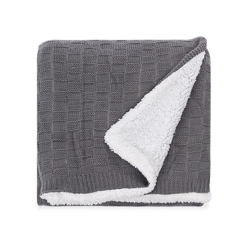 Manta Tricot Sherpa Quadrados - CHUMBO