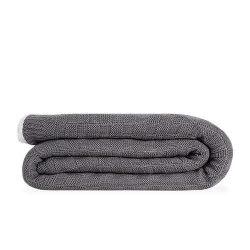 Manta Tricot Sherpa Quadrados - CHUMBO
