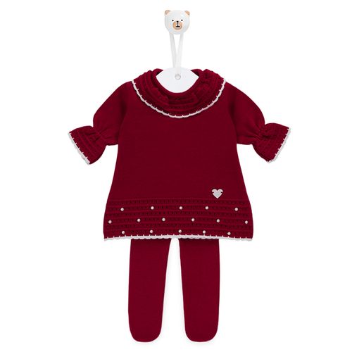 Saída de Maternidade Pérolas Delicadas - VERMELHO