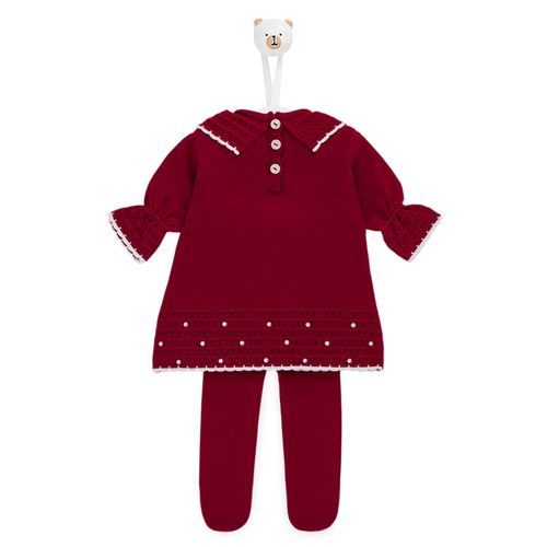 Saída de Maternidade Pérolas Delicadas - VERMELHO