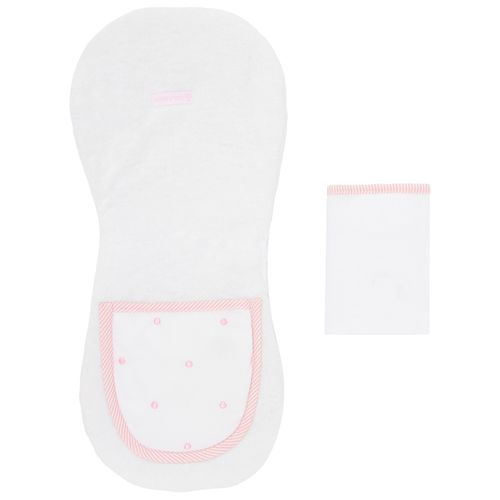 Conjunto de Babador e Fralda Bordado Poás - ROSA