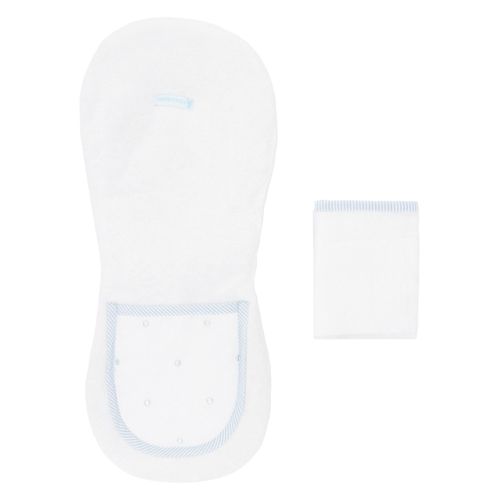 Conjunto de Babador e Fralda Bordado Poás - AZUL