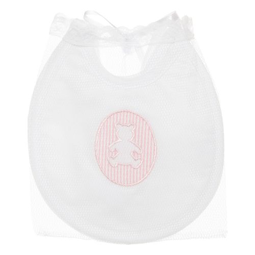 Conjunto Babador Bordado Urso Bimbi - ROSA
