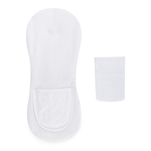 Conjunto de Babador e Fralda Bordado Poás - BRANCO