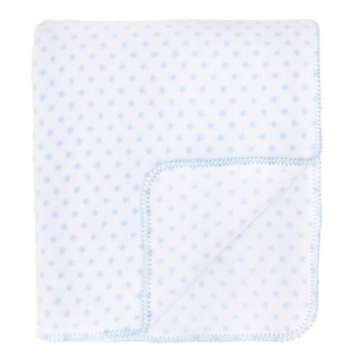 Manta de Solteiro Soft Poá - AZUL