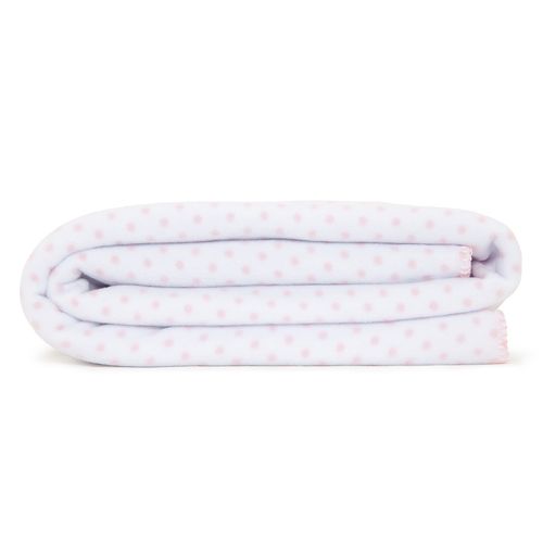 Manta de Solteiro Soft Poá - ROSA
