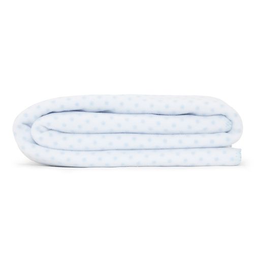 Manta de Solteiro Soft Poá - AZUL