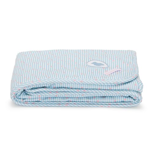 Manta de Bebê Algodão Egípcio Listras - AZUL BEBE
