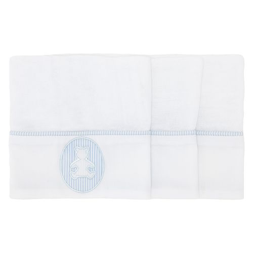 Conjunto Mini Fralda Bordado Urso Bimbi - AZUL
