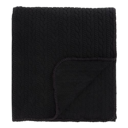 Manta de Solteiro Soft Tranças - PRETO