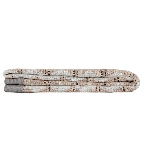 Manta Tricot Chevron - CINZA