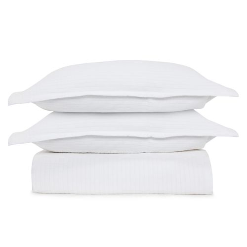 Colcha de Casal 300 Fios Quadrettato - BRANCO