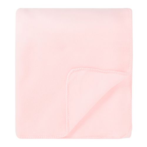 Manta de Solteiro Soft com acabamento em Crochet - ROSA BEBE
