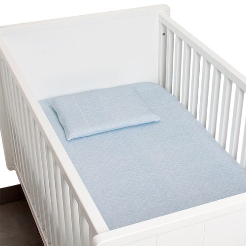 Lençol de Berço Algodão Egípcio Estrela - AZUL BB