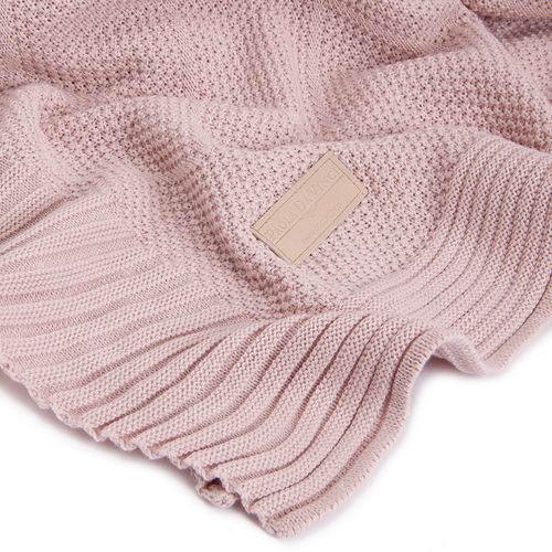 Manta Solteiro Tricot Losango - ROSE
