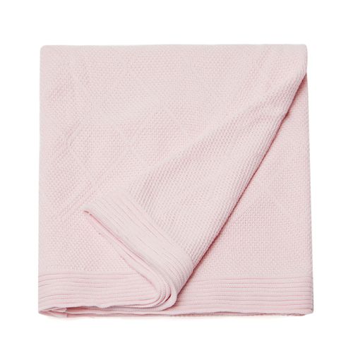 Manta Solteiro Tricot Losango - ROSA