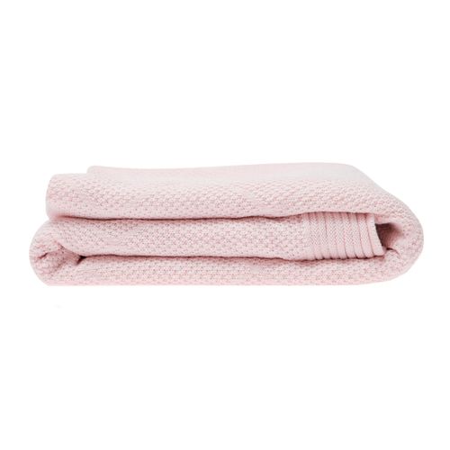 Manta Solteiro Tricot Losango - ROSA