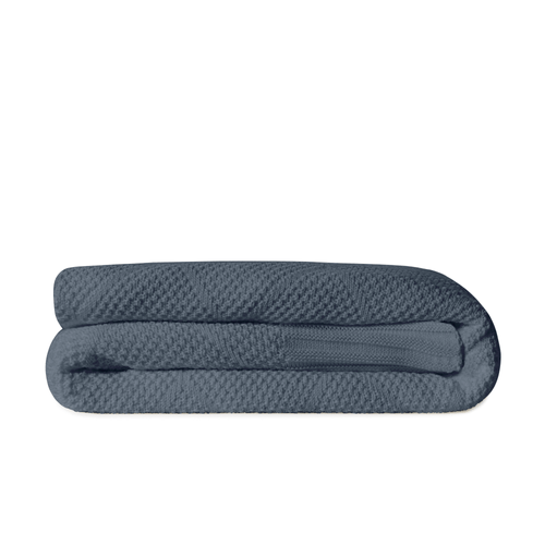 Manta Solteiro Tricot Losango - AZUL JEANS