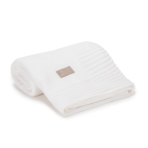 Manta de Berço Bebê Ponto Arroz - BRANCO