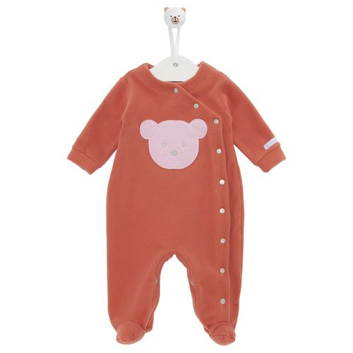 Macacão de Bebê Unissex Longo Urso Xadrez - ROSE
