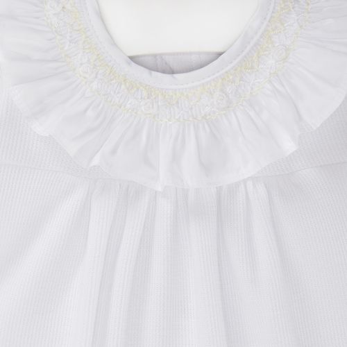 Conjunto de Saída de Maternidade Feminina com Manta em Malha - BRANCO