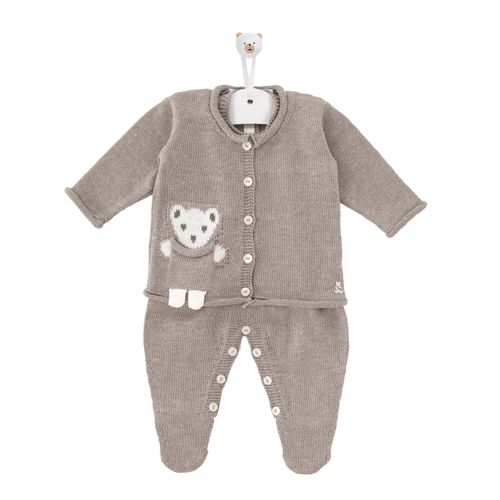 Saída de Maternidade Masculina Ursinho Bimbi - CINZA MESCLA