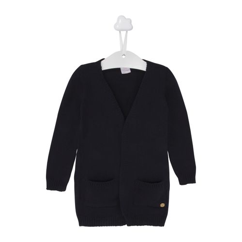 Cardigan Infantil Feminino Longo - AZUL MARINHO