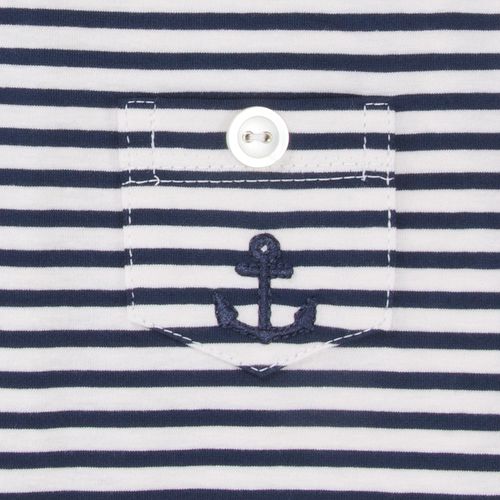 Macacão de Bebê Masculino Curto Náutico - AZUL MARINHO