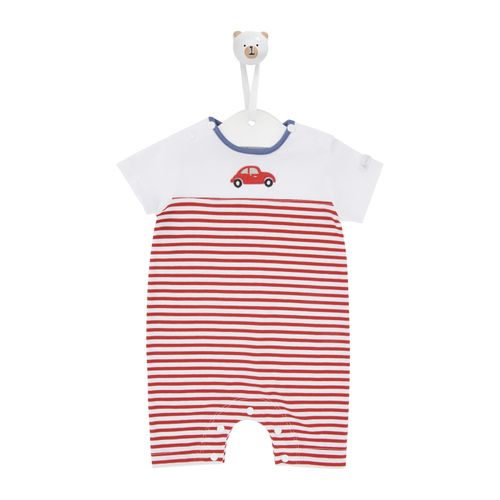 Macacão de Bebê Masculino Curto Fusca - VERMELHO