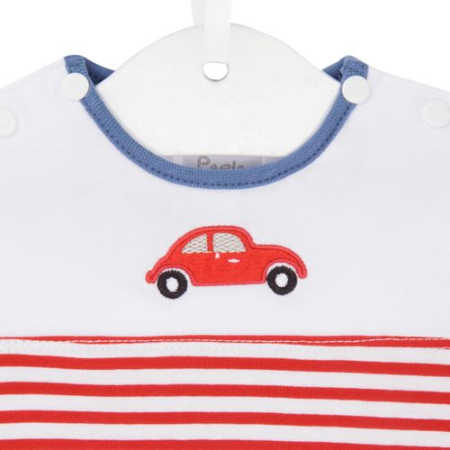 Macacão de Bebê Masculino Curto Fusca - VERMELHO